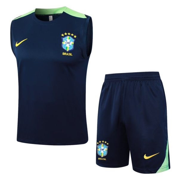 Debardeur Short Bresil 2024 2025 Bleu Fonc??