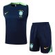Debardeur Short Bresil 2024 2025 Bleu Fonc??