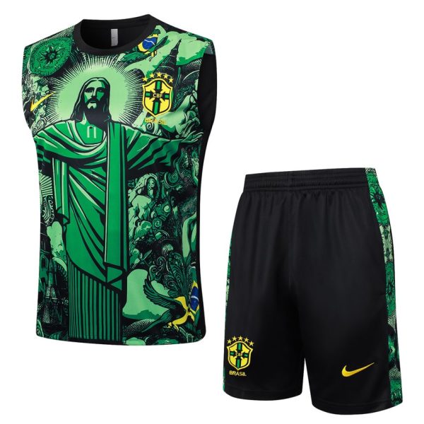 Debardeur Short Bresil 2024 2025 Vert Motif