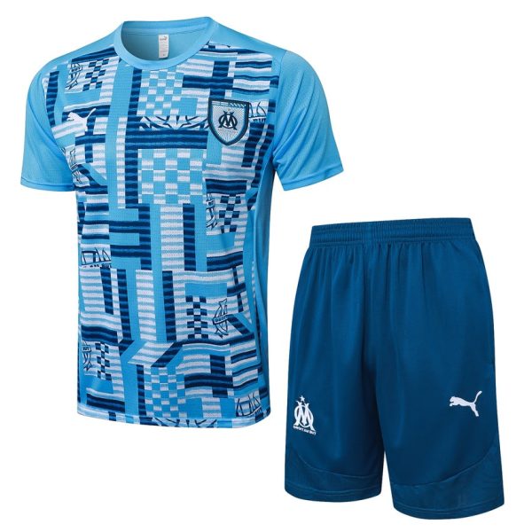 Ensemble Maillot Short OM 2024 2025 Bleu Ciel