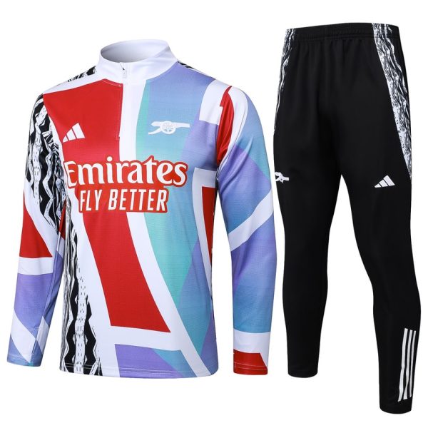 Survetement Arsenal Training 2024 2025 Bleu Rouge
