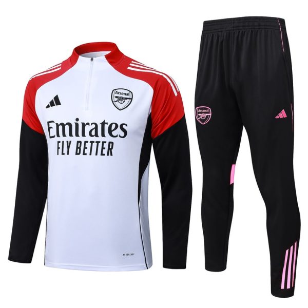 Survetement Arsenal Training 2025 2026 Blanc Rouge