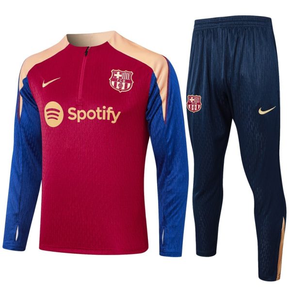 Survetement Barca Training 2024 2025 Rouge Fonc??