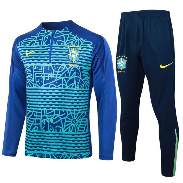 Survetement Bresil Training 2024 2025 Bleu Vert