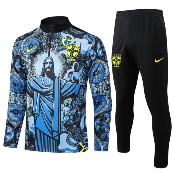 Survetement Bresil Training 2024 2025 Bleu Motif
