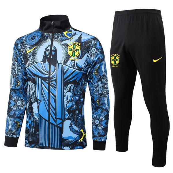 Survetement Bresil Veste 2024 2025 Bleu Motif