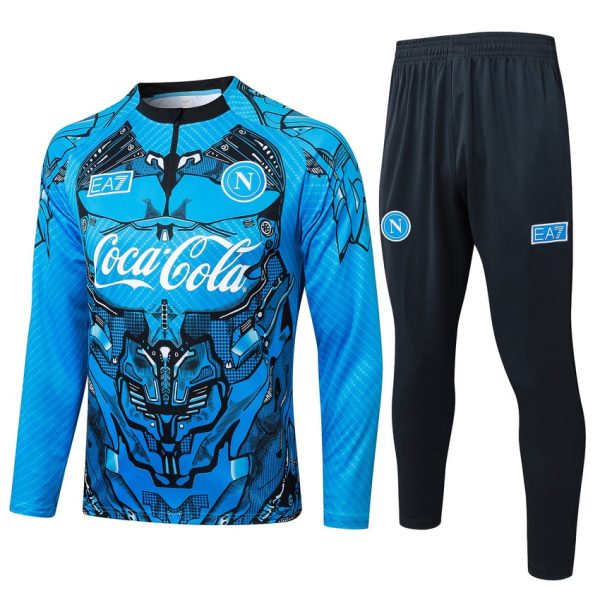 Survetement Naples Training 2025 2026 Bleu Motif