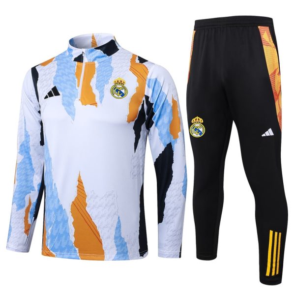 Survetement Real Madrid Training 2024 2025 Blanc Tache