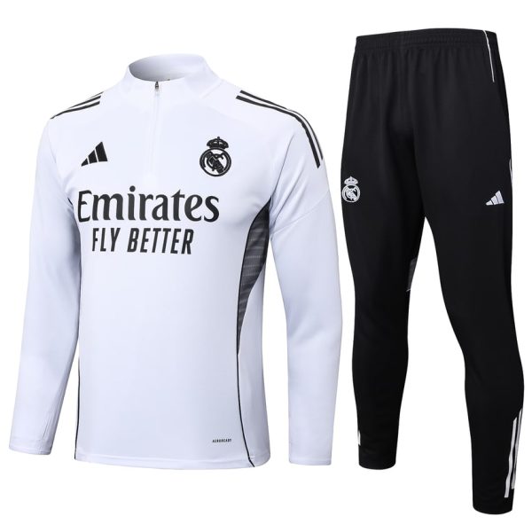 Survetement Real Madrid Training 2025 2026 Blanc Clair